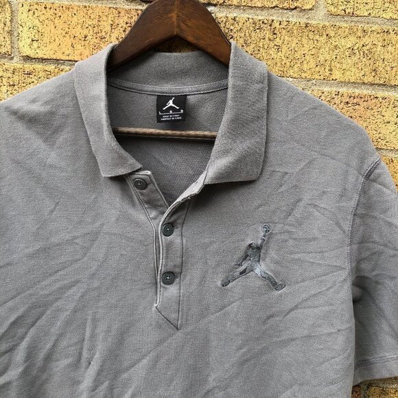 Jordan Other - Vintage Air Jordan Polo Button Up Shirt Large Gray